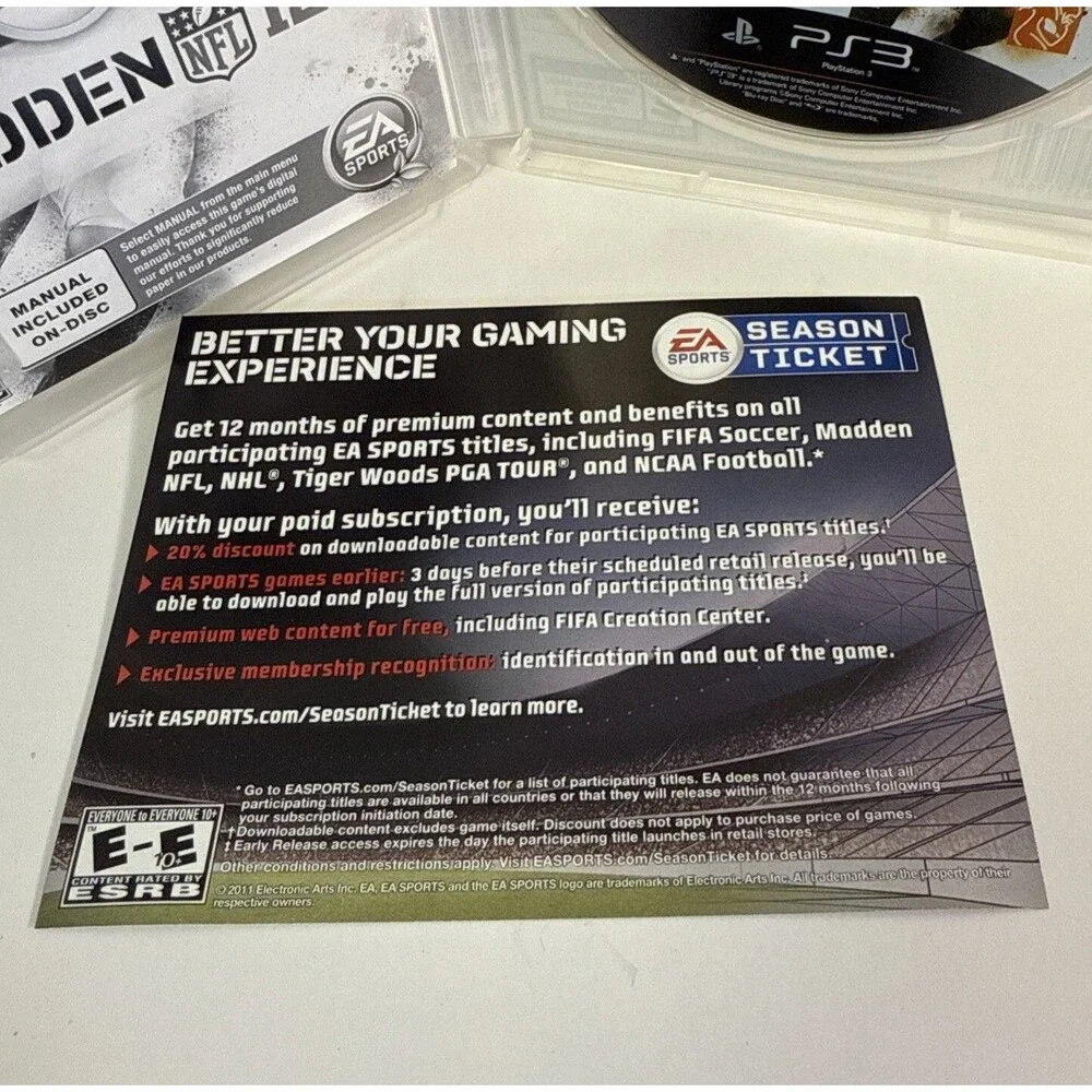 Madden NFL 12 (Sony PlayStation 3 PS3) Complete W/ Manual